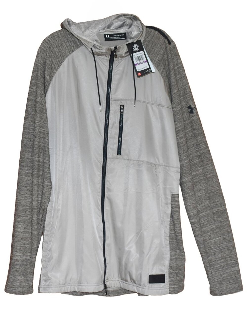 Under Armour Men's Jacket ColdGear Hooded Charleston Gray Colorblock Size 2XL - Picture 7 of 9